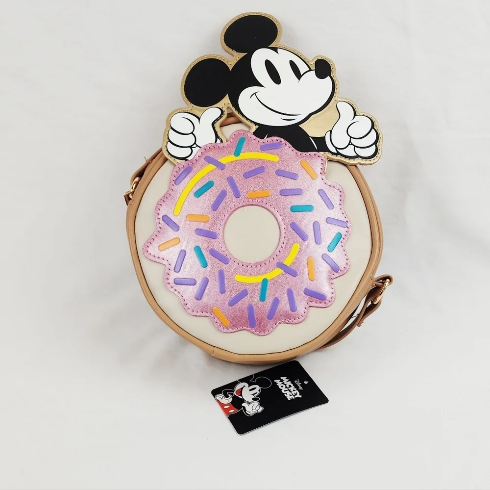 Bioworld Disney Mickey Mouse Donut Crossbody Bag Brand New